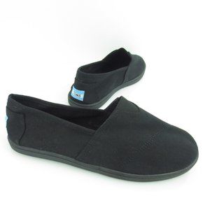New TOMS "Not For Resale" Black Canvas Flat Shoes Cotton